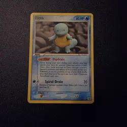 Pokemon TCG Ditto 64/113 Squirtle EX Delta Species 2005 Card Non Holo Vintage - Image 1
