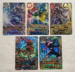 Lot of 5 Japanese Kamen Rider Battle: Ganbarizing Super Rare Card Set - Image 1