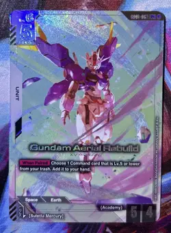 Gundam Aerial Rebuild GD01-067 LR+ FOIL Newtype Rising Gundam Card Game English - Image 1