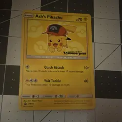 Pokemon Ash's Pikachu SM Promo SM111 Regular HP 70 2017 English Card - Image 1