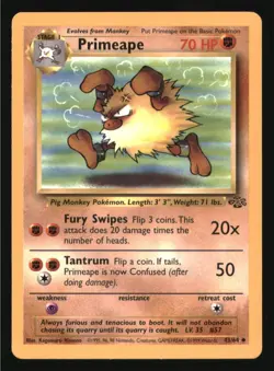 Primeape 43/64 Uncommon Jungle Pokemon Unlimited Lightly Played - Image 1