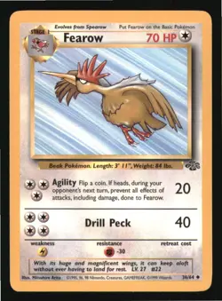 Fearow 36/64 Uncommon Jungle Pokemon Unlimited Lightly Played - Image 1