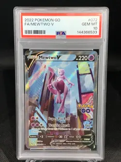 2022 Pokemon Go Mewtwo V #072 FA PSA 10 GEM MINT - Image 1