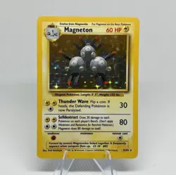 Pokemon Magneton Base Set Holo Rare 9/102 60 HP 1999 - Image 1
