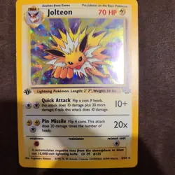 First Edition Pokemon Tcg Jolteon Jungle 4/64 Holo 1999-2000 Wizards Base Set - Image 1