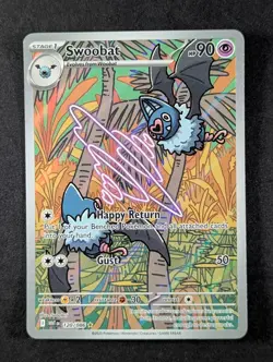 2025 Pokemon SWOOBAT #120/086 White Flare Illustration Rare Holo English - Image 1