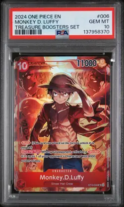 2024 ONE PIECE PROMOS TREASURE BOOSTERS SET #006 MONKEY D. LUFFY PSA 10 - Image 1