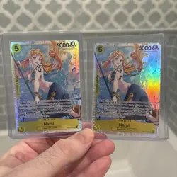One Piece TCG Nami EB03-053 SR Full Art Foil Extra Booster Card x2 - Image 1