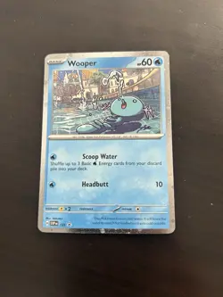 Pokemon TCG Wooper SVP 155 Promo Cosmic Holo Card Scarlet And Violet Black Star - Image 1