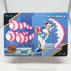 13 Super Ⅿega (Rock) man X CAPCOM JAPAN GAME RETRO CARD 1995 BANDAI TCG - Image 1