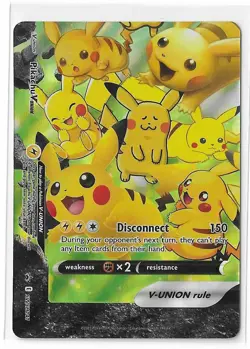 Pikachu V-Union SWSH141 Black Star Promo Sword & Shield SWSH Pokemon TCG Card NM - Image 1