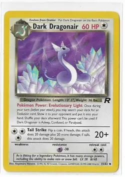 Dark Dragonair 33/82 Unlimited Team Rocket WOTC Vintage Pokemon TCG Card NM - Image 1