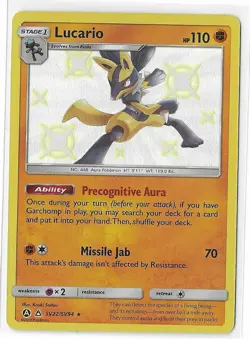 Lucario SV22/SV94 Hidden Fates Shiny Holo Rare Vault Pokemon TCG Card NM - Image 1