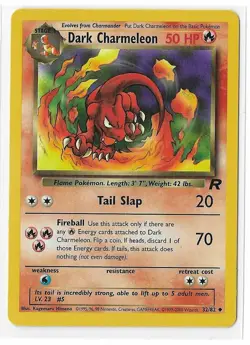 Dark Charmeleon 32/82 Unlimited Team Rocket WOTC Vintage Pokemon TCG Card NM - Image 1
