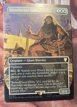 1x FOIL BORDERLESS Stonehewer Giant MTG LotR Lord Of The Rings Hildebrandt LP - Image 1