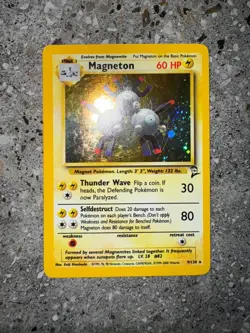 Pokemon TCG Cards Magneton 9/130 Base Set 2 Holo Rare EXC - Image 2
