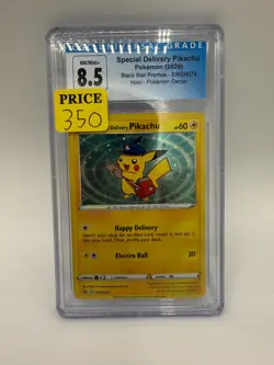 CGC 8.5 Special Delivery Pikachu SWSH074 Holo Promo Black Star Pokemon 2020 - Image 1
