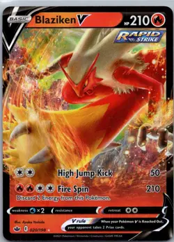 Pokemon TCG Blaziken V 20/198 Chilling Reign NM - Image 1