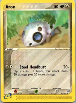Pokemon TCG Aron 56/100 Sandstorm NM - Image 1