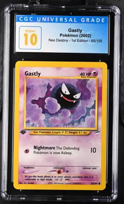 Gastly 65/105 Neo Destiny 2002 Japanese Pokemon CGC PRISTINE 10 POP 8 - Image 1