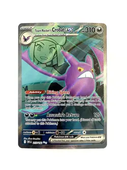 Team Rockets Crobat EX 217/182 Destined Rivals Ultra Rare Pokemon TCG NM - Image 1
