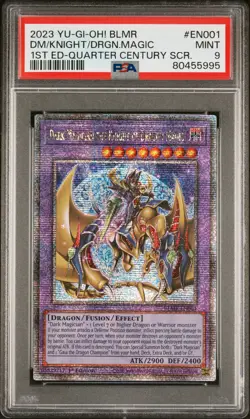 YUGIOH 1ST BLMR-EN001 DARK MAGICIAN KNIGHT DRAGON MAGIC PSA 9 MINT #80455995 - Image 1