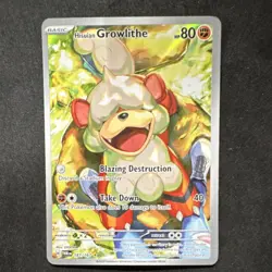 Pokemon Hisuian Growlithe Illustration Rare Sv06 Twilight Masquerade 181/167 Ho… - Image 1