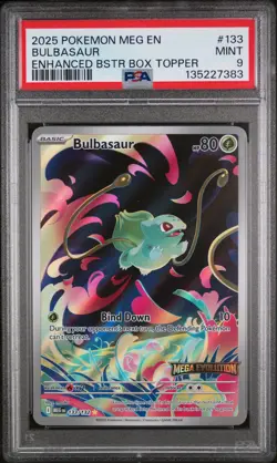 Bulbasaur Enhanced Booster Box Topper Pokemon Mega Evolution 133/132 PSA 9 - Image 1