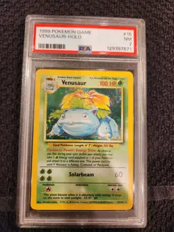 1999 POKEMON GAME BASE SET #15 VENUSAUR-HOLO PSA 7 - Image 1