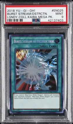 2018 YU-GI-OH! LEGEND COLL KAIBA MEGA PACK BURST STREAM OF DESTRUCTION PSA 9 - Image 1