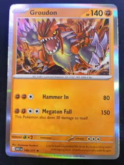 Pokemon TCG Groudon Holo Rare 108/217 Near Mint Acended Heros English Card 2026 - Image 1