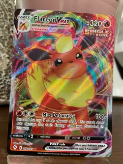 Pokemon TCG Flareon Vmax SWSH07: Evolving Skies 018/203 Ultra Rare Card NM - Image 1