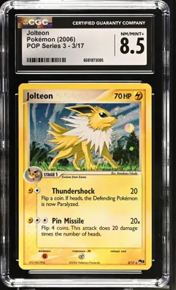 CGC 8.5 ERROR Jolteon 2006 POP Series 3 3/17 Holo Pokemon Card - Image 1