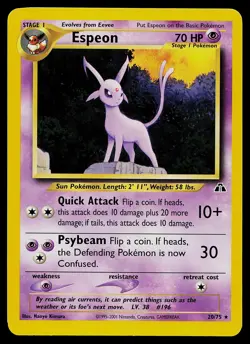 Pokemon Card - Espeon Neo Discovery 20/75 Rare - Image 1