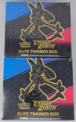 TWO Nintendo Pokemon TCG Crown Zenith Elite Trainer Box 2x ETB Great Condition - Image 1