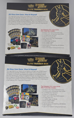 TWO Nintendo Pokemon TCG Crown Zenith Elite Trainer Box 2x ETB Great Condition - Image 2