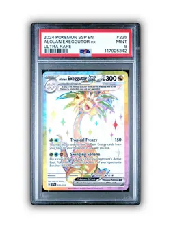 2024 Pokemon SSP EN-Surging Sparks Ultra Rare #225 Alolan Exeggutor EX PSA 9! - Image 1