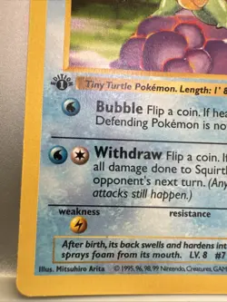 Squirtle 63/102 - 1st edition Shadowless Base 1999 - English - Heavily Played - Image 5