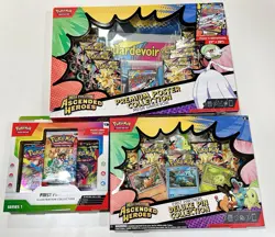 Pokemon Ascended Heroes Lot Gardevoir Premium Poster, First Partner, Deluxe Pin - Image 1