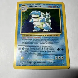 Pokemon TCG Blastoise 2/102 Base Set Holo Rare 100 HP 1999-wizards - Image 2