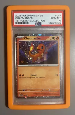 Charmander Promo #047 151 Poster Collection SVP EN Pokemon PSA 10 W/ TAIL SWIRL - Image 1
