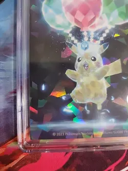 2023 POKEMON CENTER STICKERS CRACKED ICE FLYING TERASTAL PIKACHU CGC 10 GEM MINT - Image 2