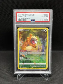 2023 POKEMON SWORD & SHIELD CROWN ZENITH #GG29 FULL ART/BIDOOF PSA 10 - Image 1
