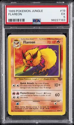 1999 POKEMON JUNGLE #19 FLAREON PSA 5 - Image 1