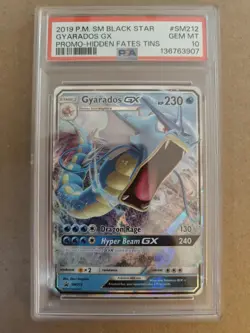 2019 Pokemon GYARADOS GX SM212 Tin Black Star Promo - PSA 10 - Image 1