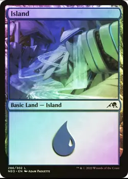 MTG FOIL Island (#286) – Kamigawa: Neon Dynasty Card # 286 - Image 1