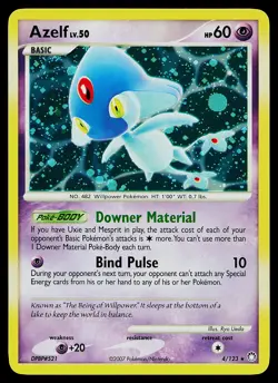 Pokemon Card - Azelf Mysterious Treasures 4/123 Holo Rare - Image 1