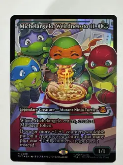MtG Michelangelo, Weirdness to 11 (M 0288) (Showcase) TMNT Foil Mythic Rare - Image 1
