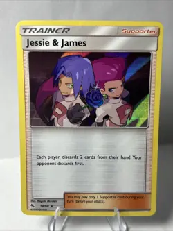 Pokemon TCG Jessie and James 58/68 Hidden Fates Holo Rare NM - Image 1