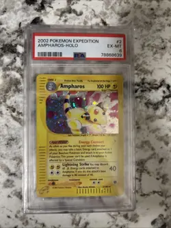Ampharos Holo 2/165 PSA 6 Pokemon Expedition 2002 Base Set Holo - Image 1